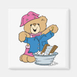 Cute Bear Doing Laundry Magnet
