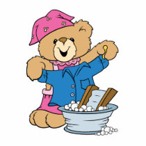 Cute Bear Doing Laundry photo sculptures by doonidesigns Cute Bear Doing Laundry photo sculptures