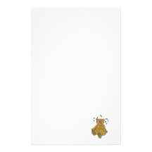 cute bear eating honey personalized stationery