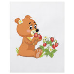 cute bear eating strawberries flyers