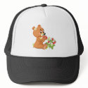 cute bear eating strawberries hats