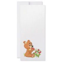 cute bear eating strawberries rack card design