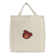 cute bear face tote embroidered bags