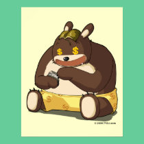 Cute bear funny cartoon anime character poster posters
