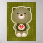 Cute Bear Green Posters