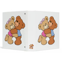 Cute Bear Hug Bears Vinyl Binder
