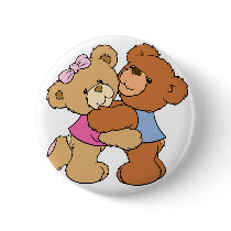 Cute Bear Hug Bears Pinback Button