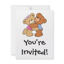 Cute Bear Hug Bears Invite