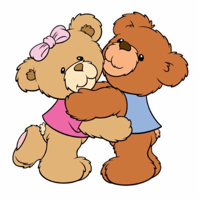 Silly boy and girl bear hug bears. Such a cute little bear expressing