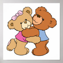 Cute Bear Hug Bears Posters