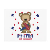 Cute Bear Little Pilot just like Daddy! postcards
