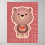 Cute Bear Pink Print