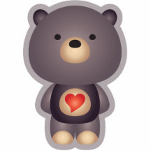Cute Bear Purple Cut Outs