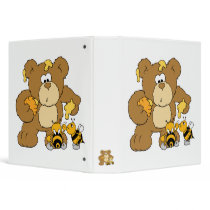 Cute Bear Stealing Honey 3 Ring Binders