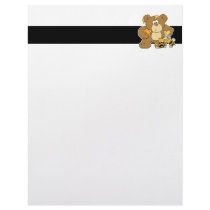 Cute Bear Stealing Honey Customized Letterhead