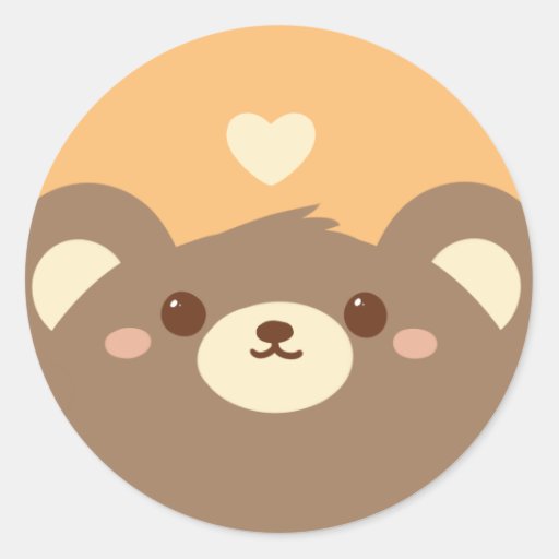 Cute Bear Sticker Zazzle 1532