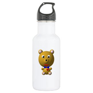 Cute Bear with Bow Tie 18oz Water Bottle