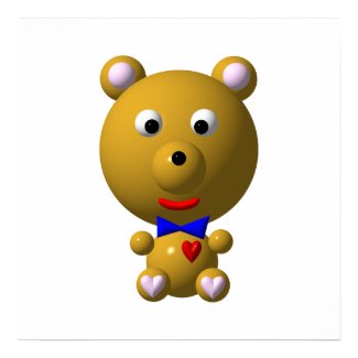 Cute Bear with Bow Tie Poster