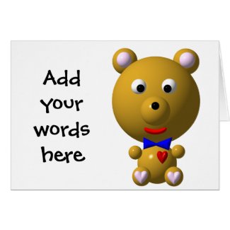 Cute bear with bowtie and heart!