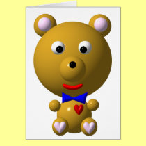 Cute bear with bowtie and heart! cards