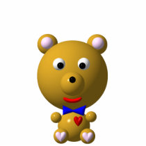 Cute bear with bowtie and heart! cut out
