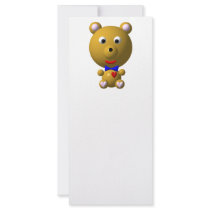 Cute bear with bowtie and heart! rack cards