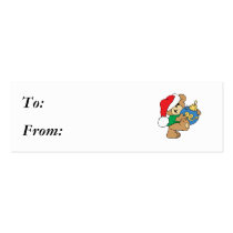Cute Bear with Christmas Ornament business cards by doonidesigns Cute Bear with Christmas Ornament business cards