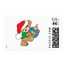 Cute Bear with Christmas Ornament Stamps