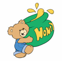 Cute Bear with Huge Honey Pot photo sculptures