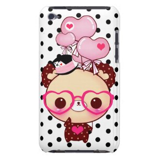 Cute bear with pink glasses and balloons casematecase