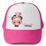 Cute bear with pink glasses - Personalized hats