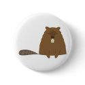 Cute Beaver Button