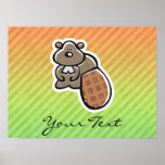 Cute Beaver Design Print