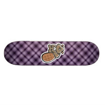Cute Beaver; Purple Skateboard