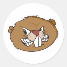 Cute Beaver Round Stickers