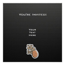 Cute Beaver; Sleek Invitations