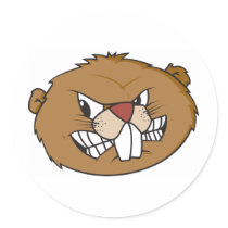 Cute Beaver Round Stickers