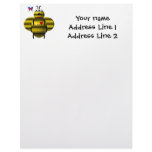 Cute bee and baby butterfly letterhead