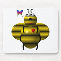 Cute bee and baby butterfly mousepads