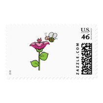 cute bee and flower postage by doonidesignsanimals cute bee and flower postage