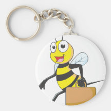 Cute Bee Cartoon Carry Attache Go to Work Office Key Chain