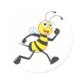 Cute Bee Cartoon Running Jogging Walking Shirt Stickers