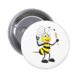 Cute Bee in Chef Outfit Delicious Buttons