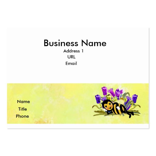 Cute Bee Laying in Flowes Calling Card Business Cards (front side)