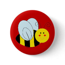 Cute Bee Pinback Button
