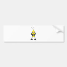 Cute Bee Playing Colored Cube Bumper Stickers