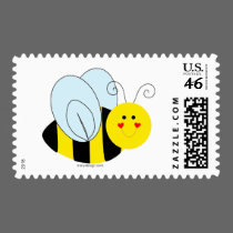 Cute Bee Postage Stamp