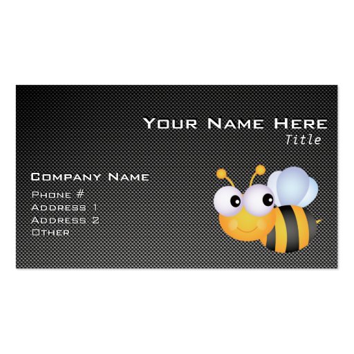 Cute Bee; Sleek Business Card Template (front side)