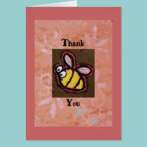 cute bee thank you card cards