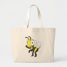 Cute Bee Waving Hand Hi Hello Canvas Bags